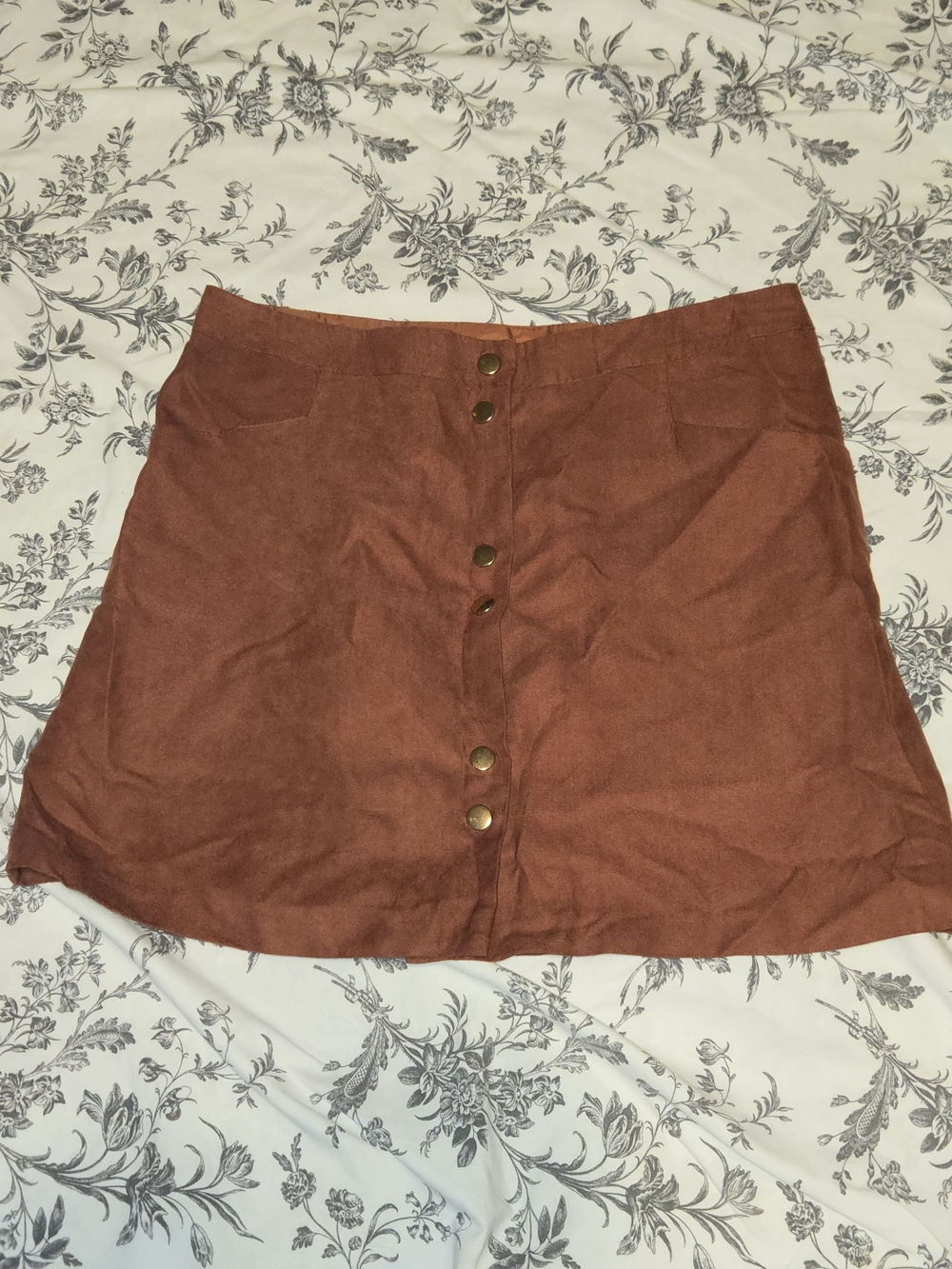 Miss Selfridge Rust Button-Front Mini Skirt